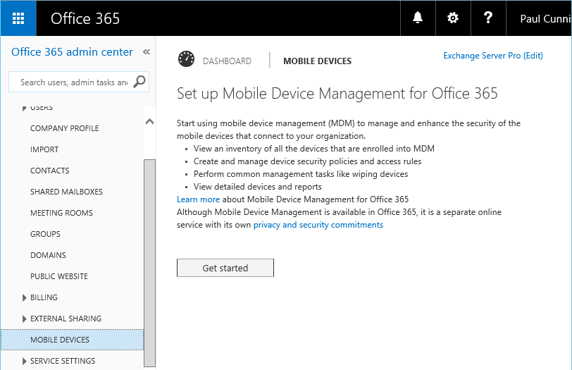 Kích hoạt và cấu hình quản lý thiết bị di động Office 365