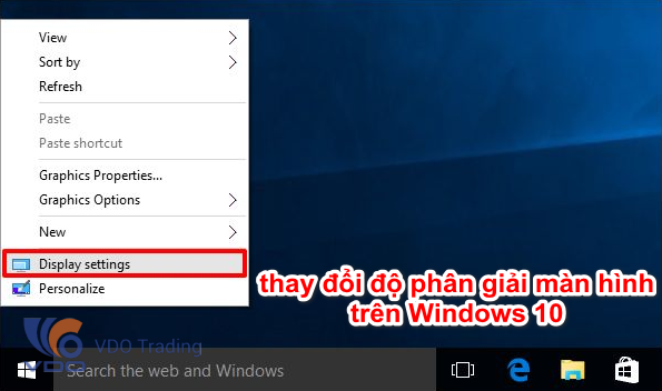 thay đổi độ phân giải màn hình trên Windows 10